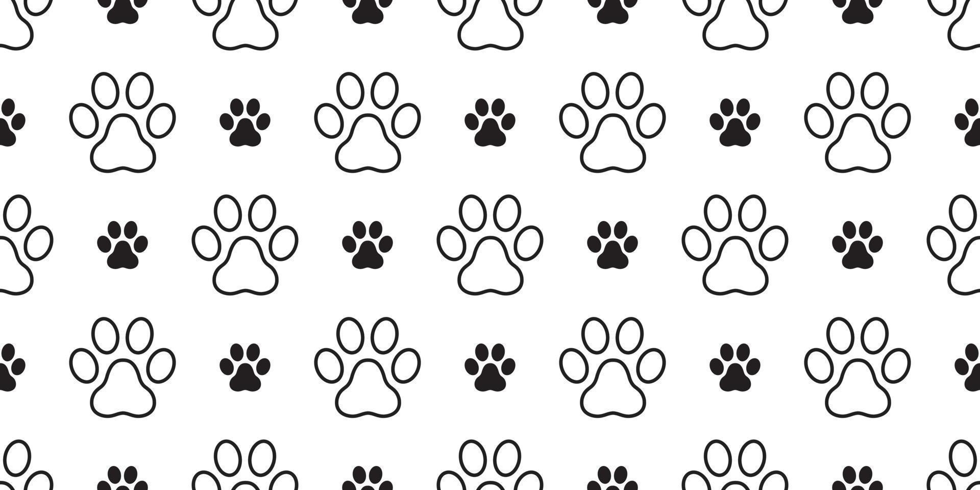Dog Paw Seamless Pattern vector Cat Paw footprint isolated repeat background wallpaper