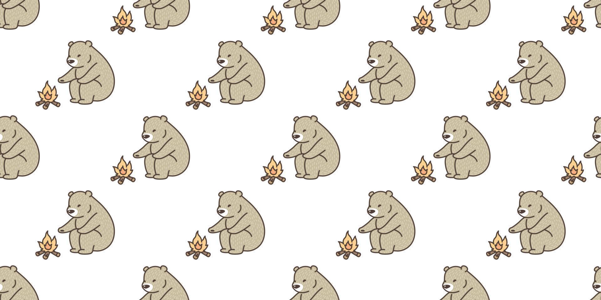 oso sin costura modelo polar oso vector cámping aislado fondo de pantalla antecedentes ilustración dibujos animados marrón