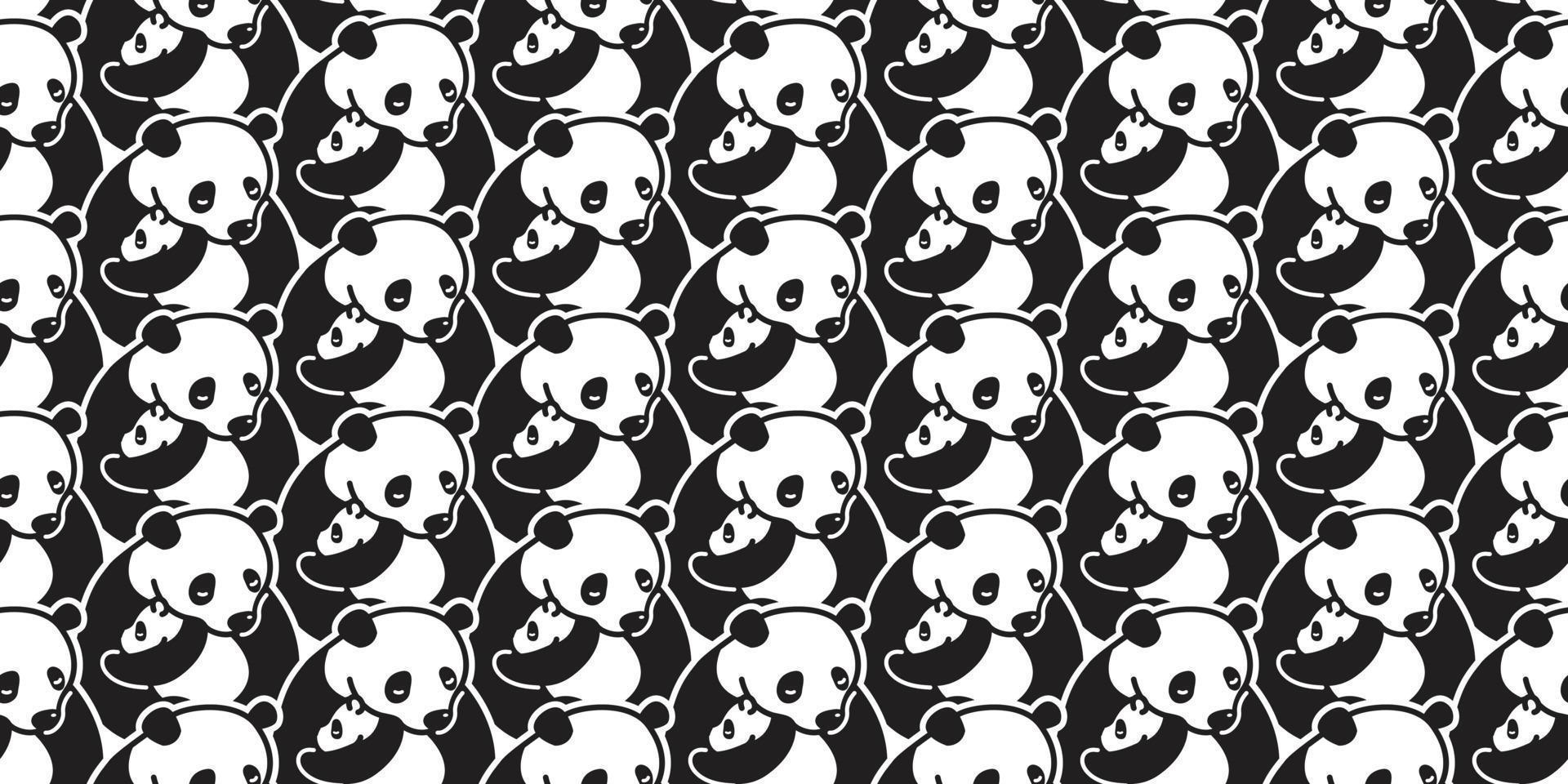 Bear seamless pattern vector panda polar bear isolated background wallpaper illustration cartoon doodle