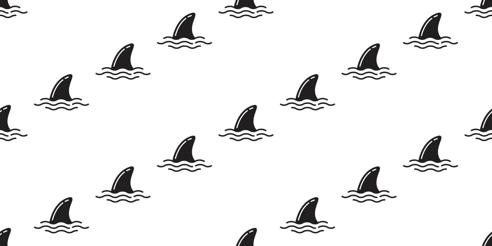 shark fin seamless pattern dolphin vector isolated whale sea ocean tropical summer repeat background wallpaper