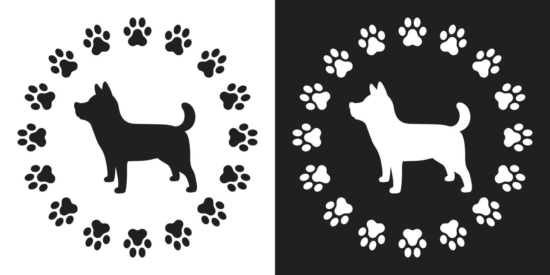 Dog logo icon paw vector cat paw illustration cartoon graphic