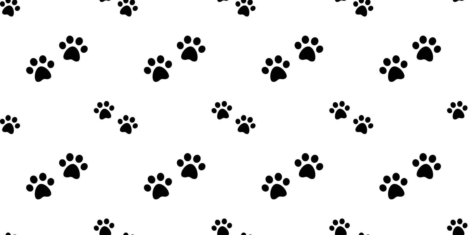 dog paw seamless pattern vector cat paw bulldog wallpaper isolated background white