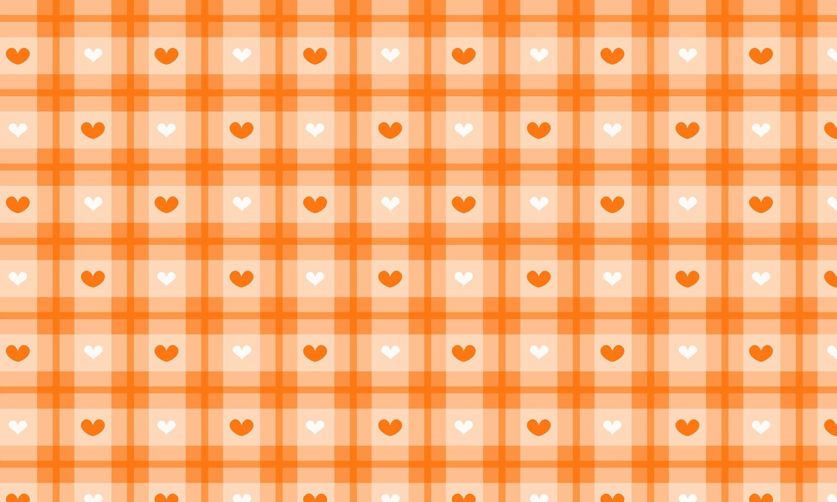 Orange Heart Checkered Pattern Background photo