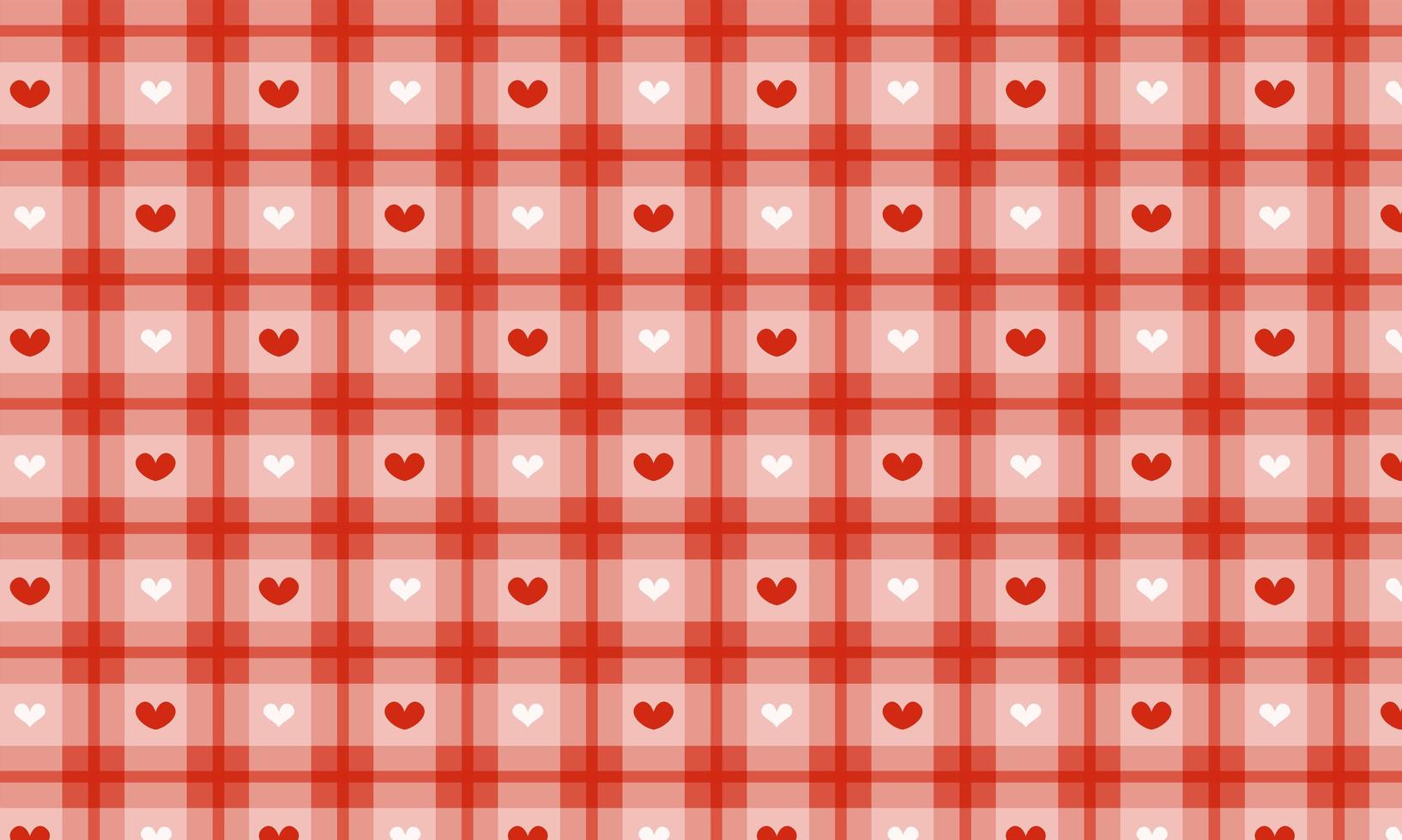 Red Heart Checkered Pattern Background photo