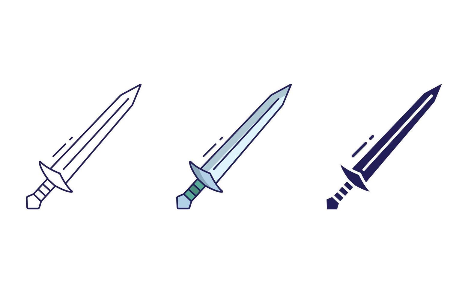 ancho espada vector icono