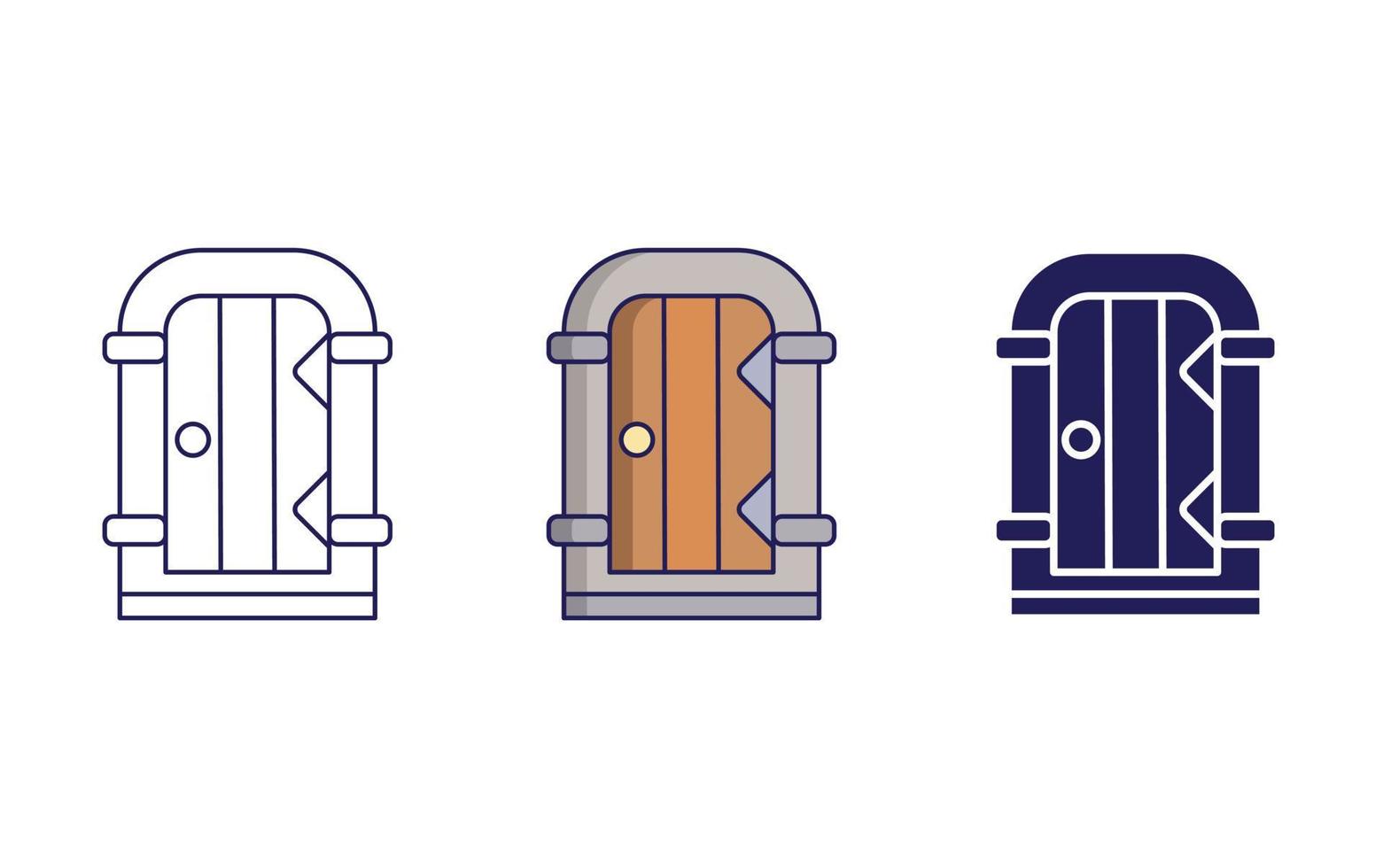 Castle door rectangle vector icon