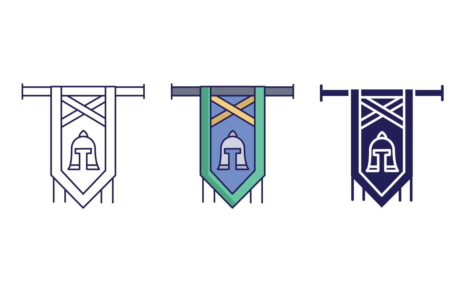 Knight flag vector icon