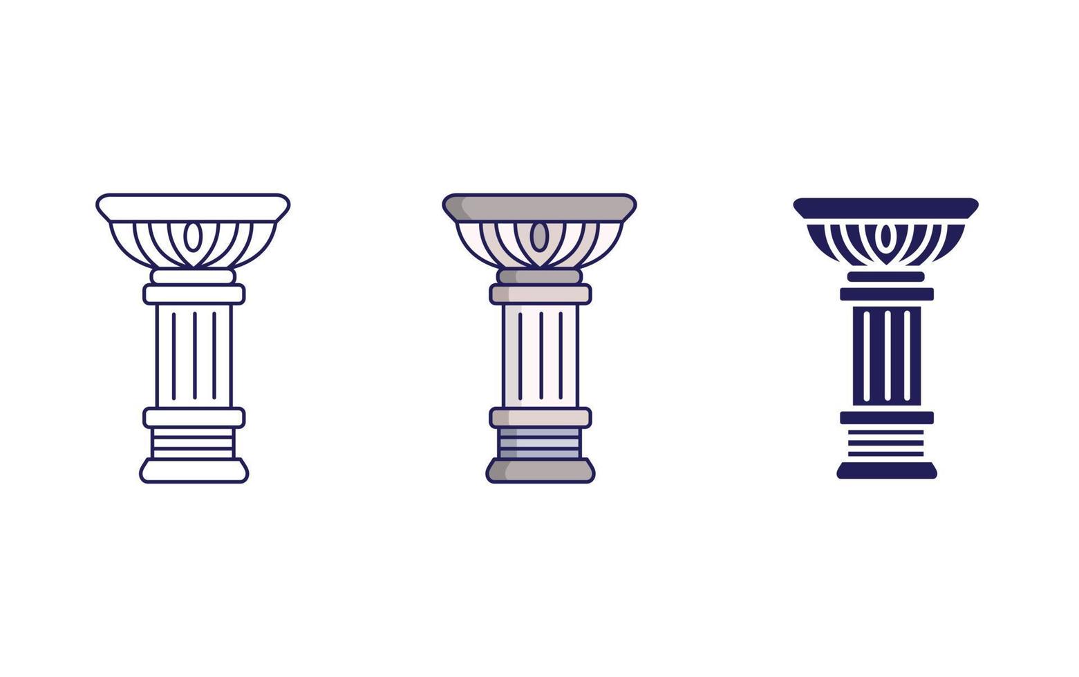 Lotus greek pillar vector icon