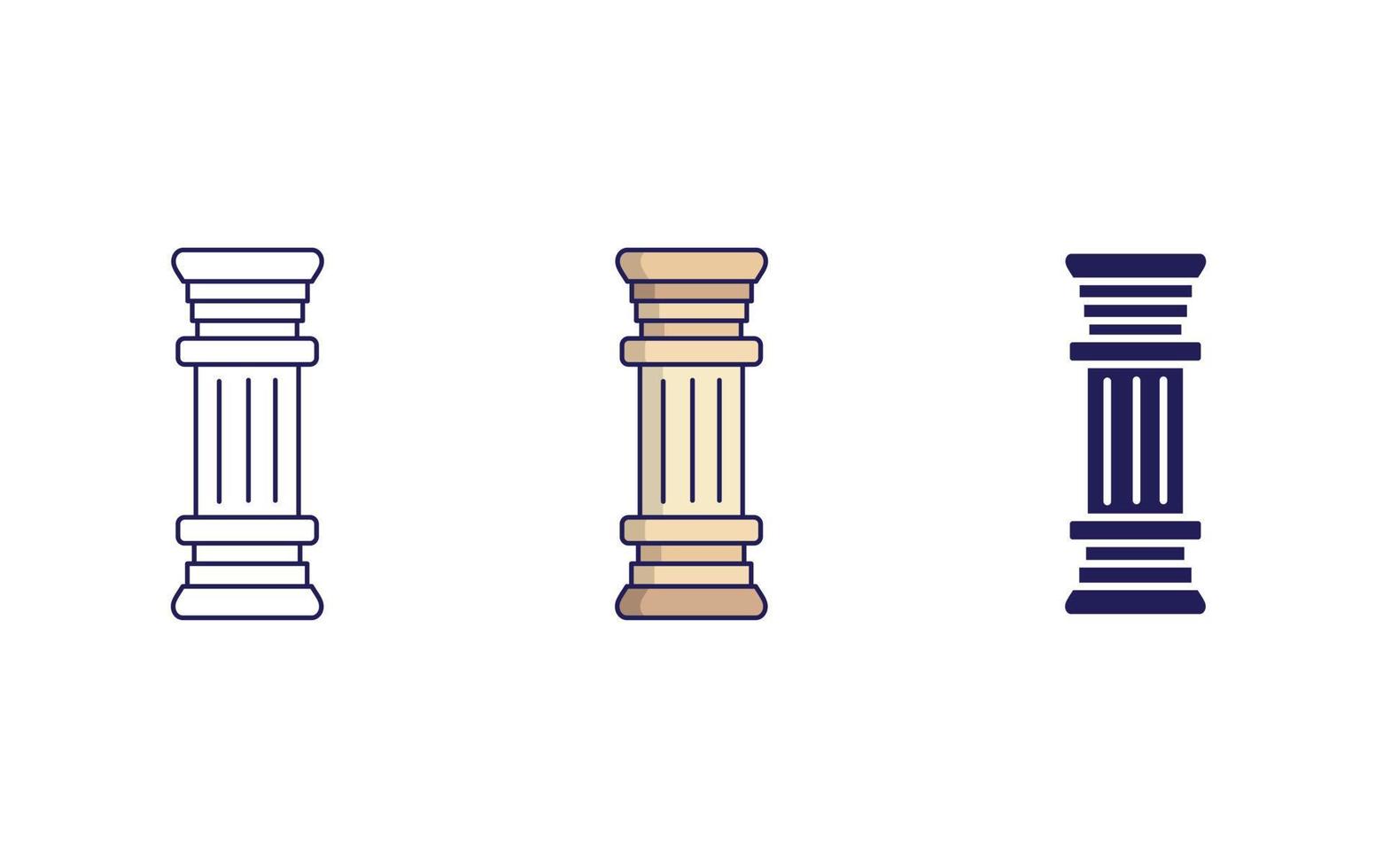 Doric pillar vector icon