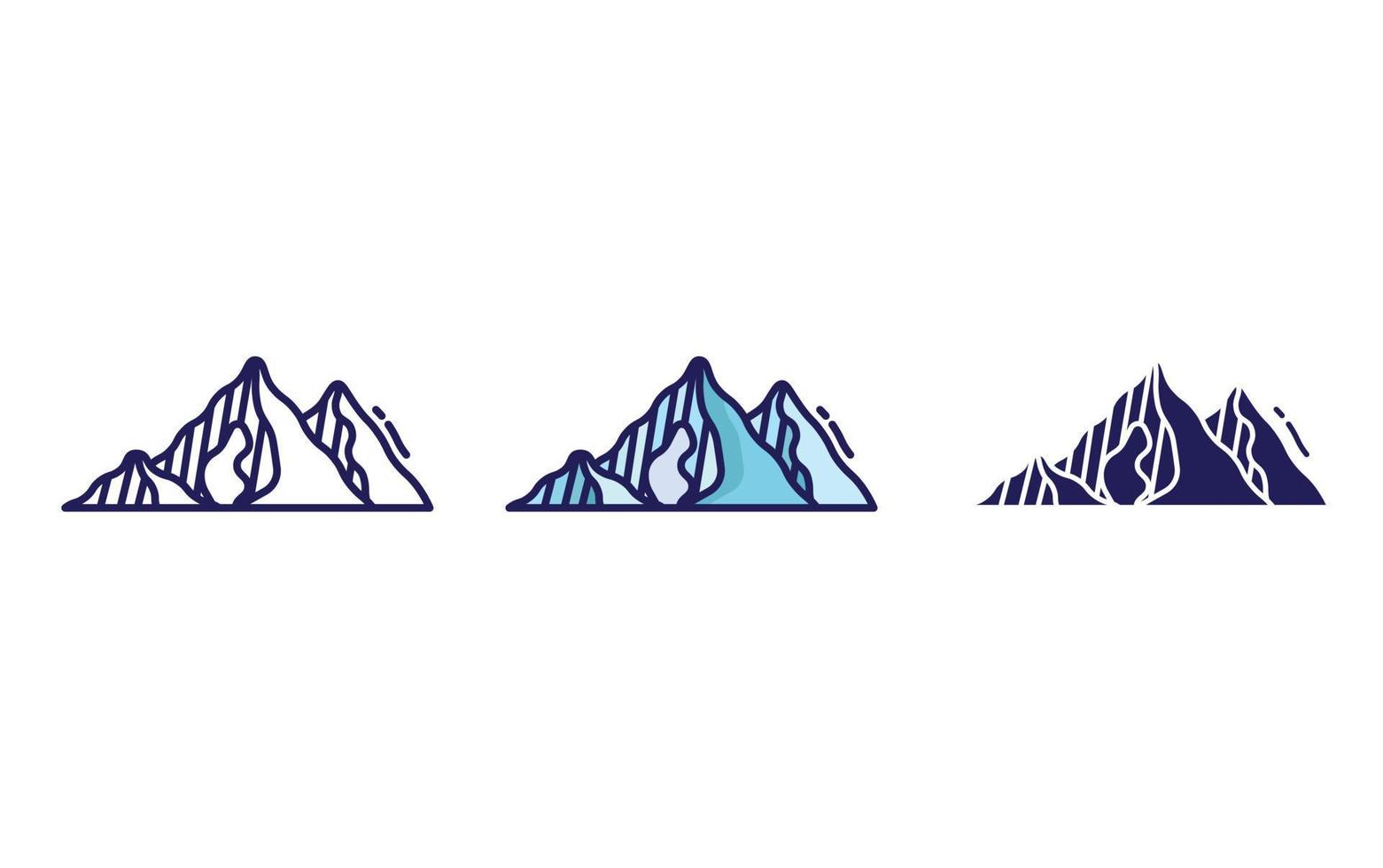 nieve montaña vector icono