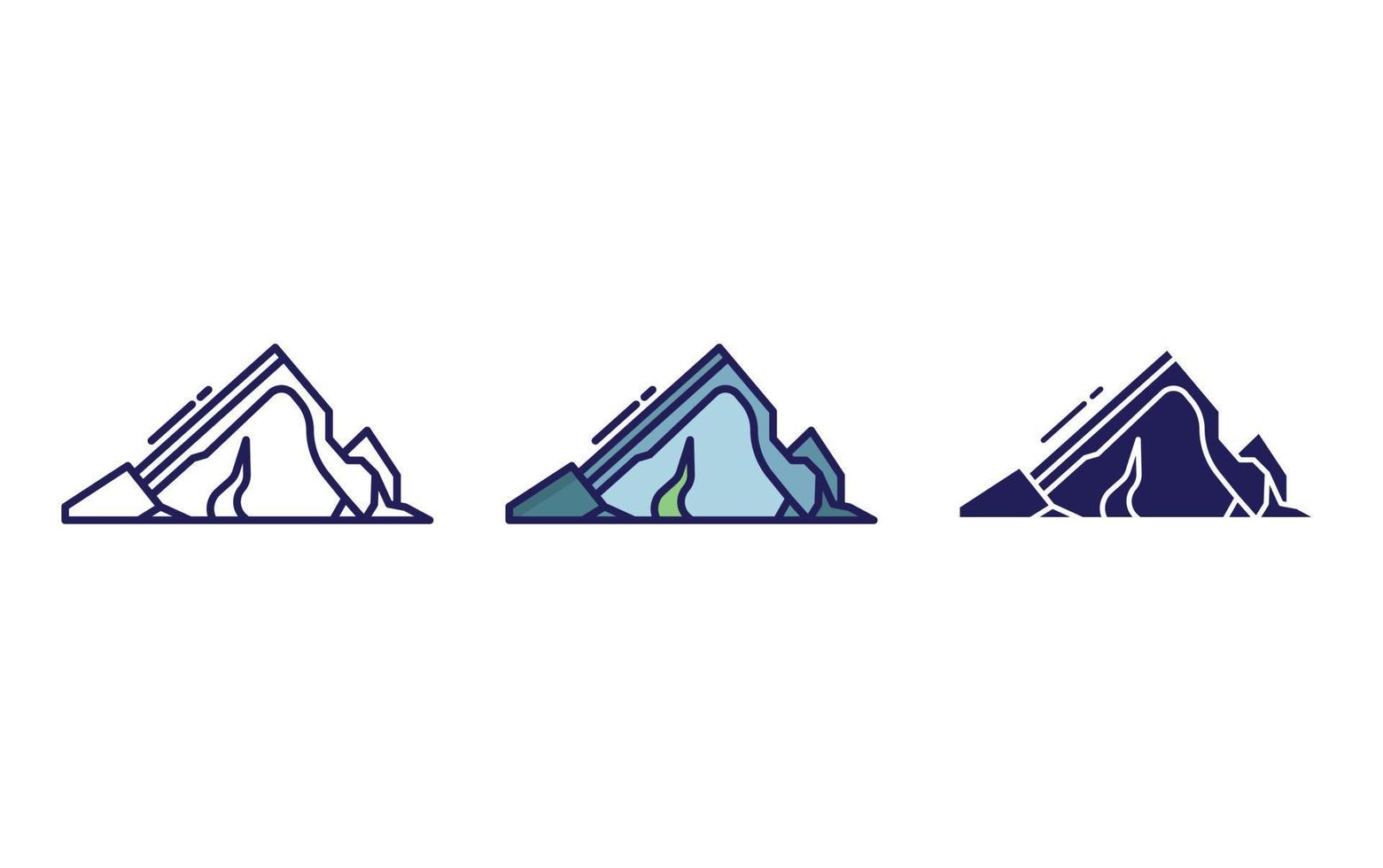 ice peak mountain vector icon