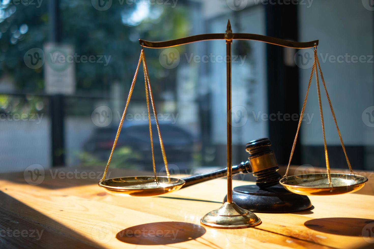 wooden judge gavel on table as symbol of justice for use in legal cases judicial system and civil rights and social justice concept with judge. concept of legislation to judge lawsuits with justice. photo