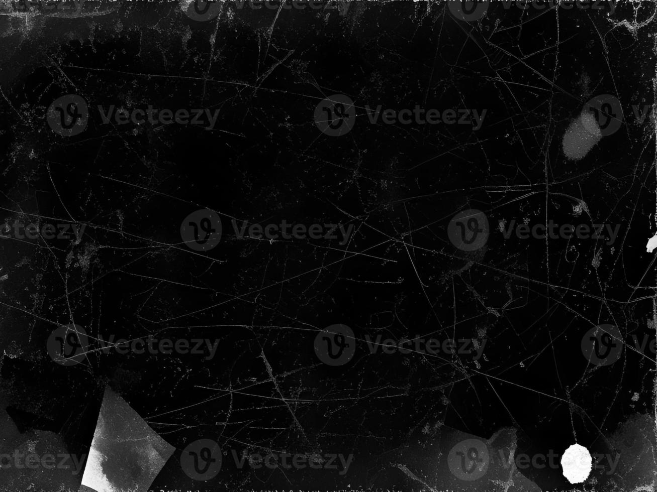 Vintage Black Scratched Texture with Old Film Effect - Abstract Grunge Background for Design and Art - Retro Aged Monochrome Backdrop photo