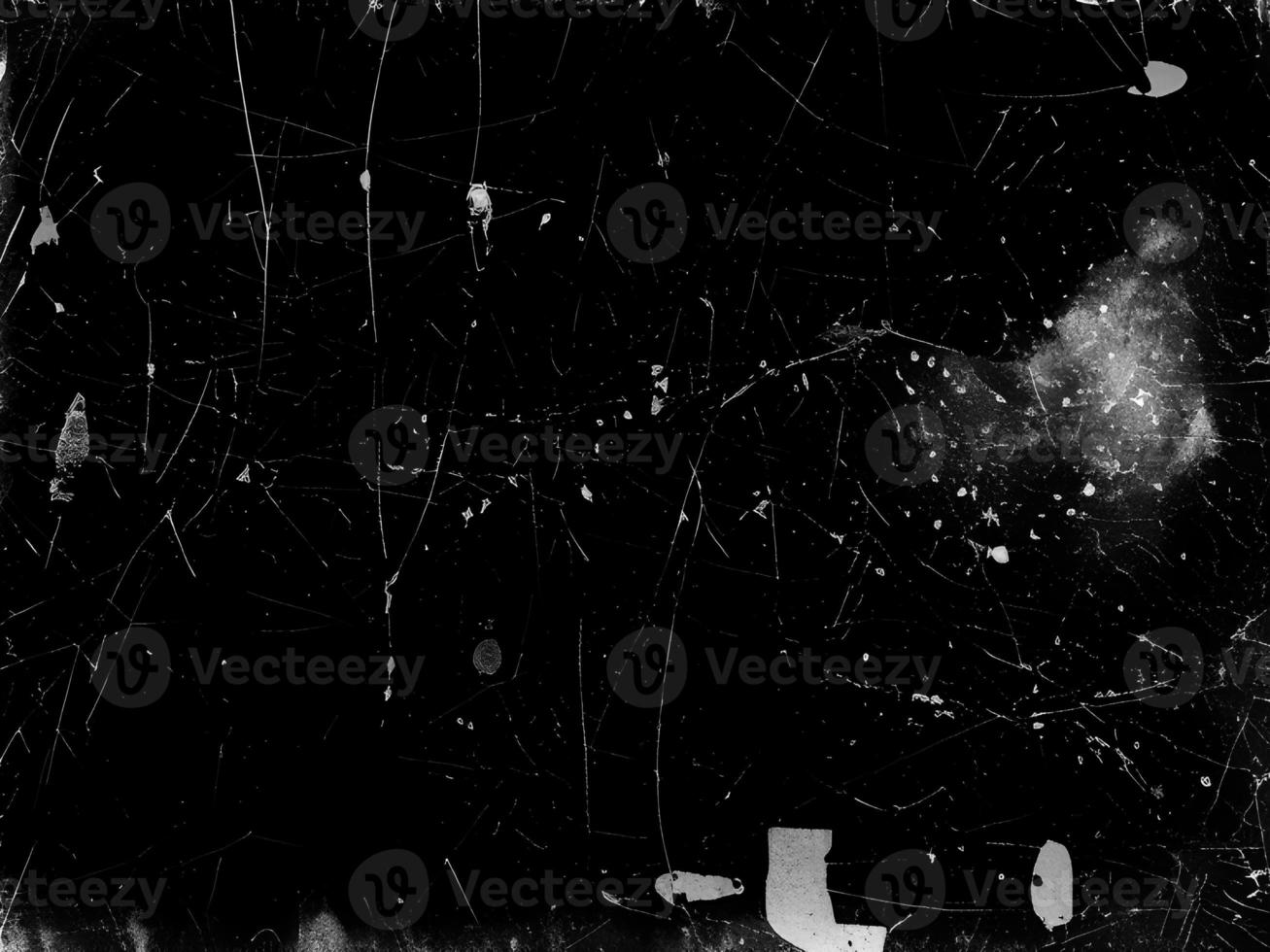 Vintage Black Scratched Texture with Old Film Effect - Abstract Grunge Background for Design and Art - Retro Aged Monochrome Backdrop photo