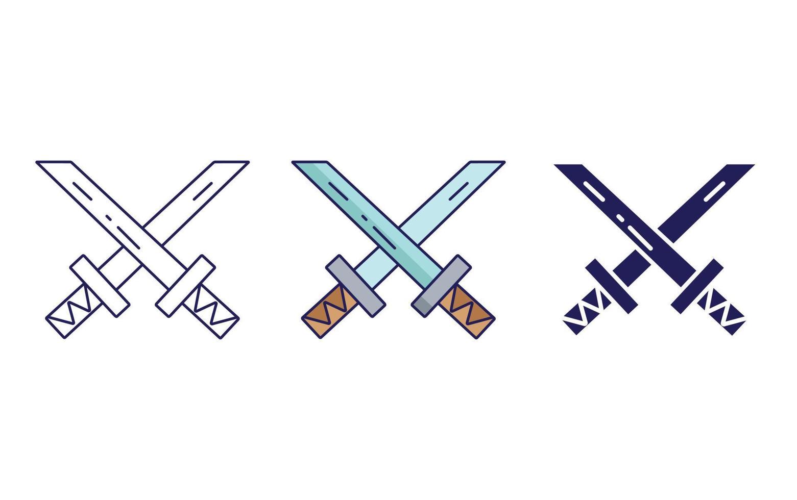 samurai espada vector icono