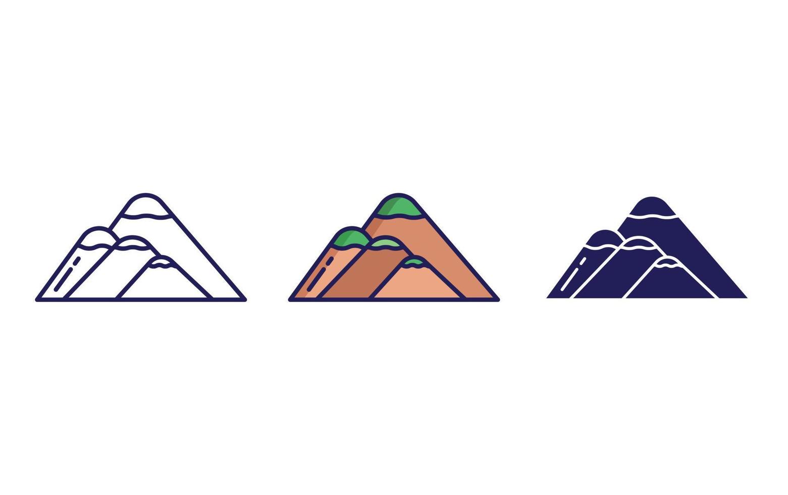 mountain green peak vector icon