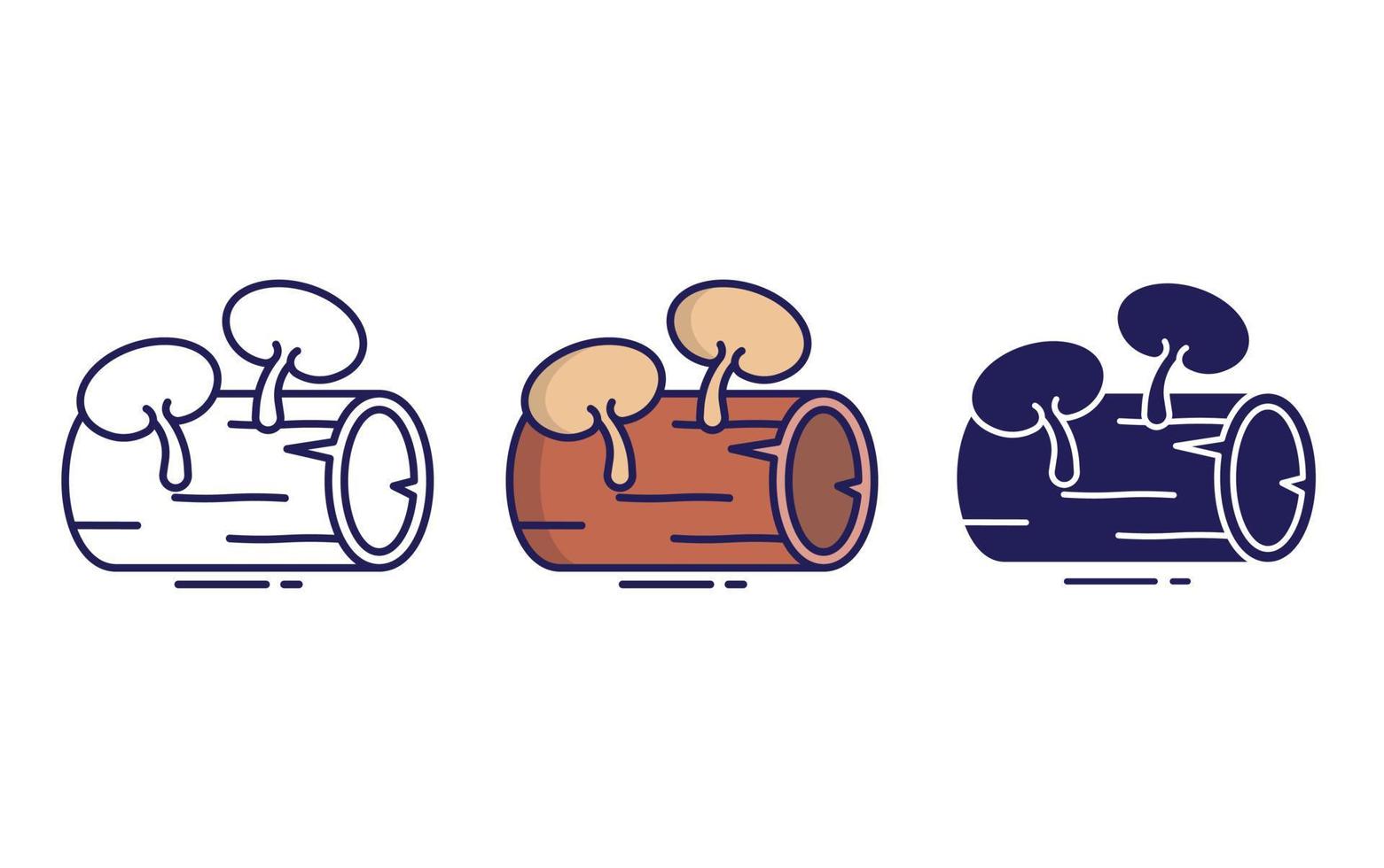 wood mushroom vector icon