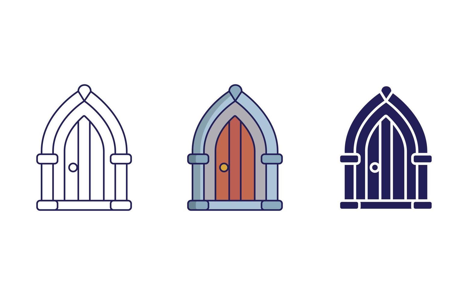 Castle door vector icon