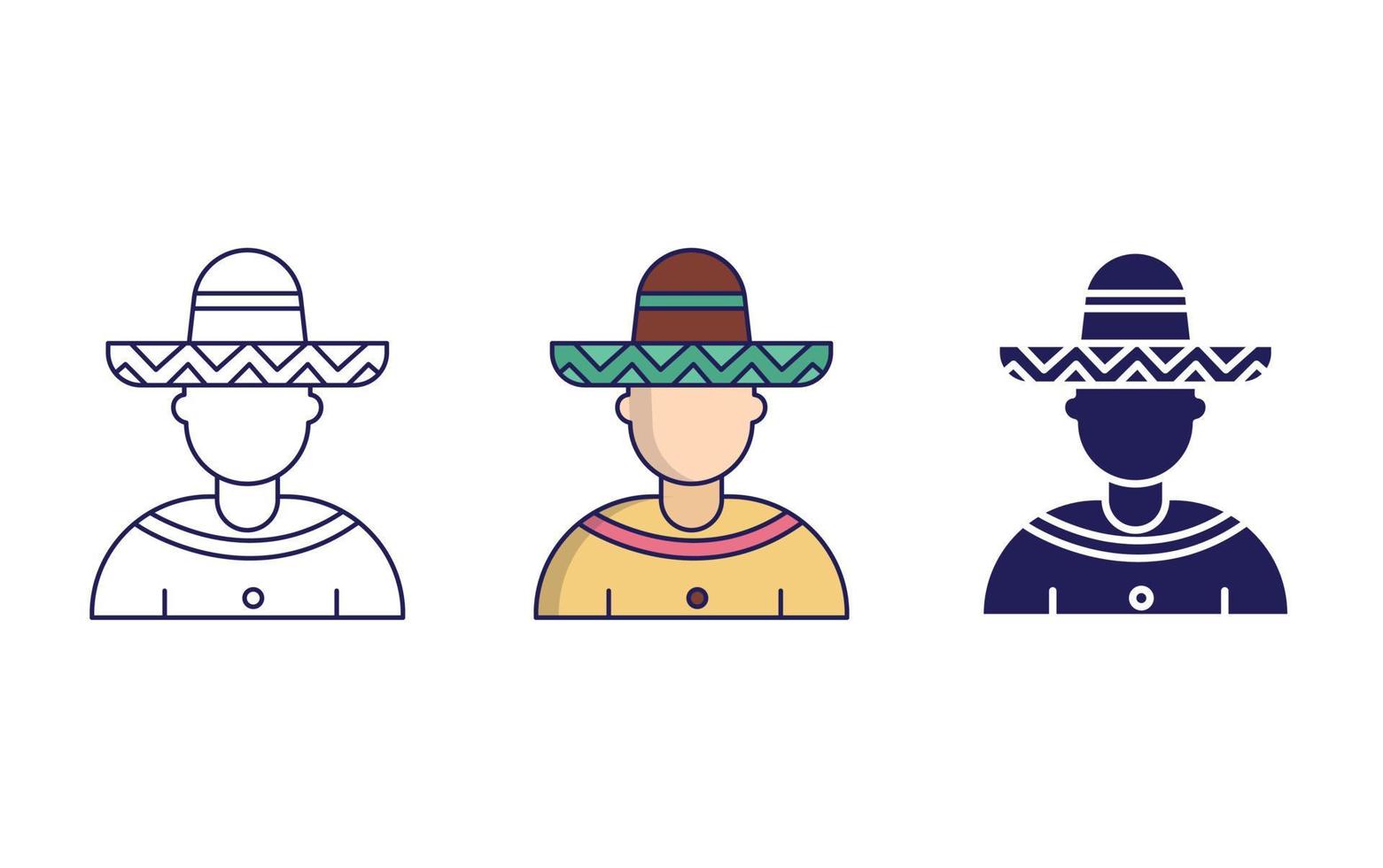 Mexican Boy vector icon