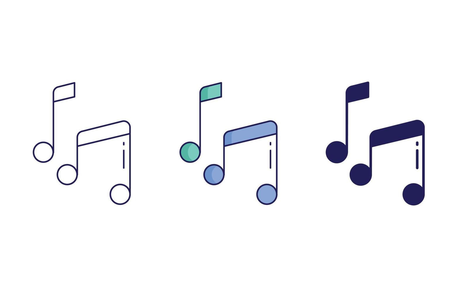 icono de vector de notas musicales