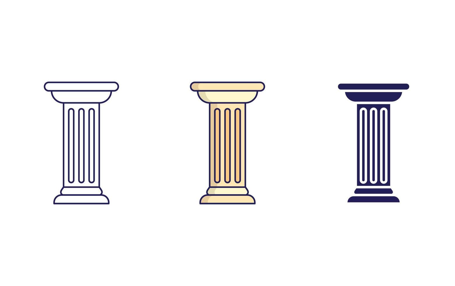 Roman pillar vector icon