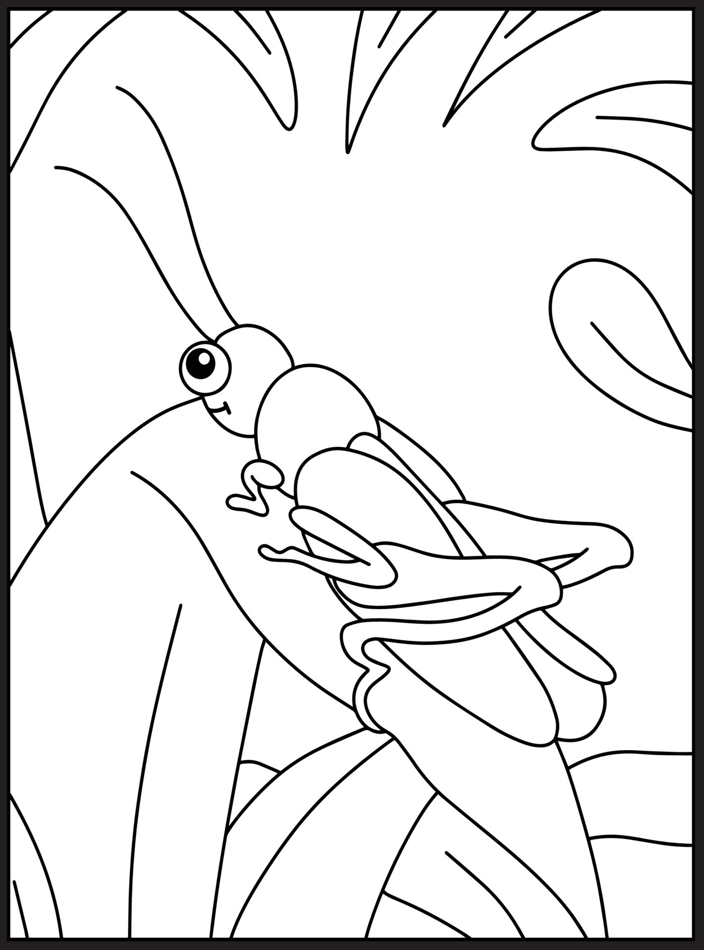 Cute Bugs and Insects Coloring pages 23159020 Vector Art at Vecteezy