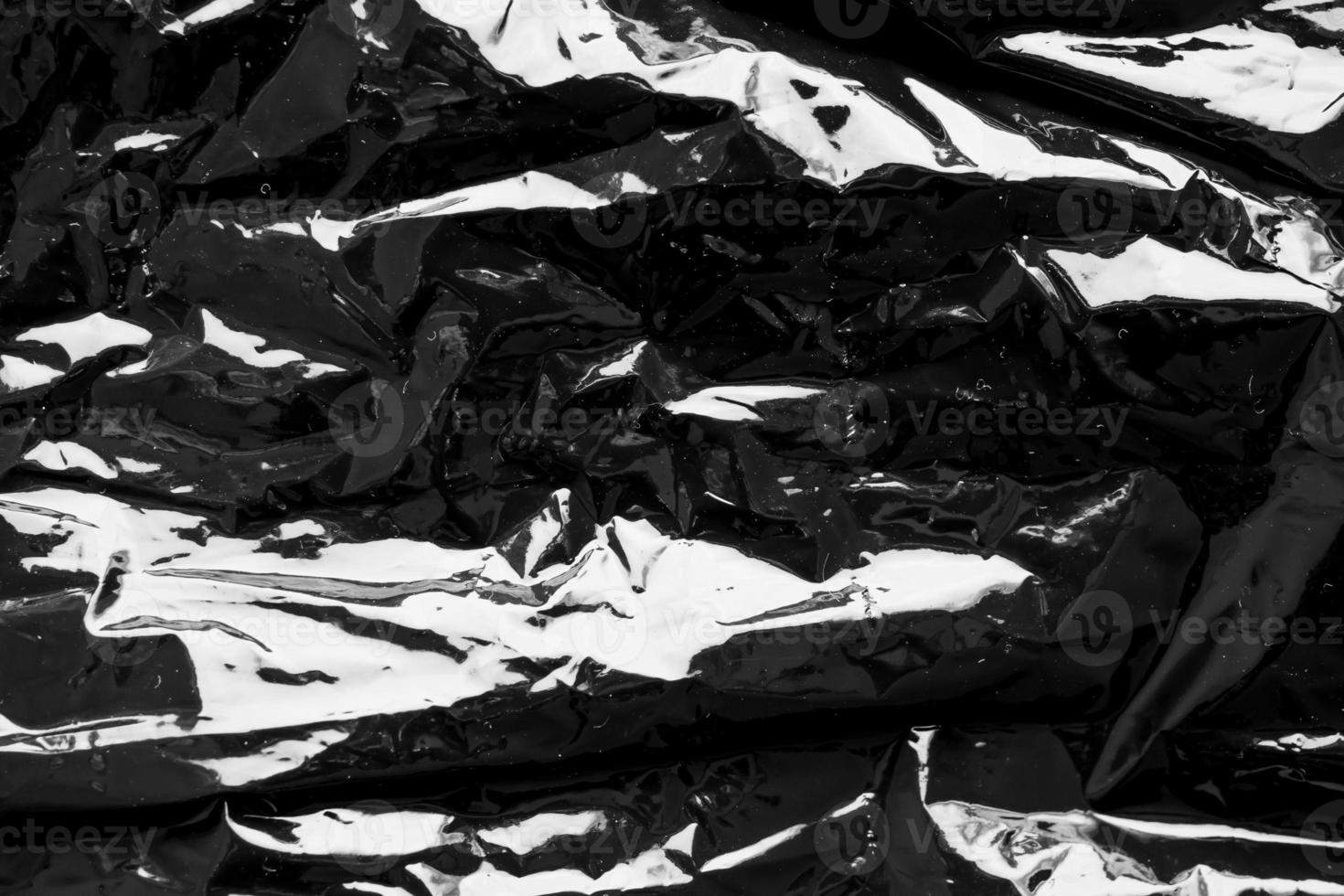 Black transparent plastic film wrap overlay texture background photo