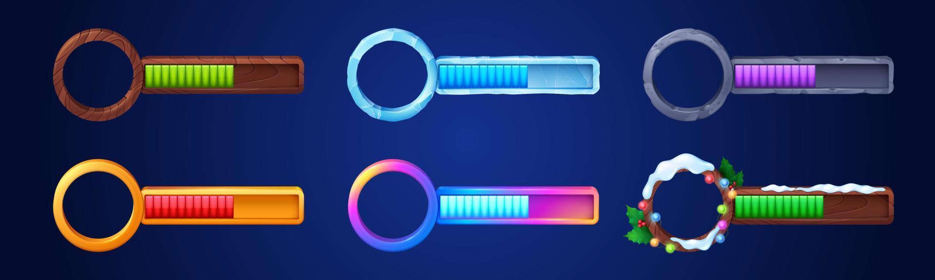 Vector game life progress bar, ui avatar frame