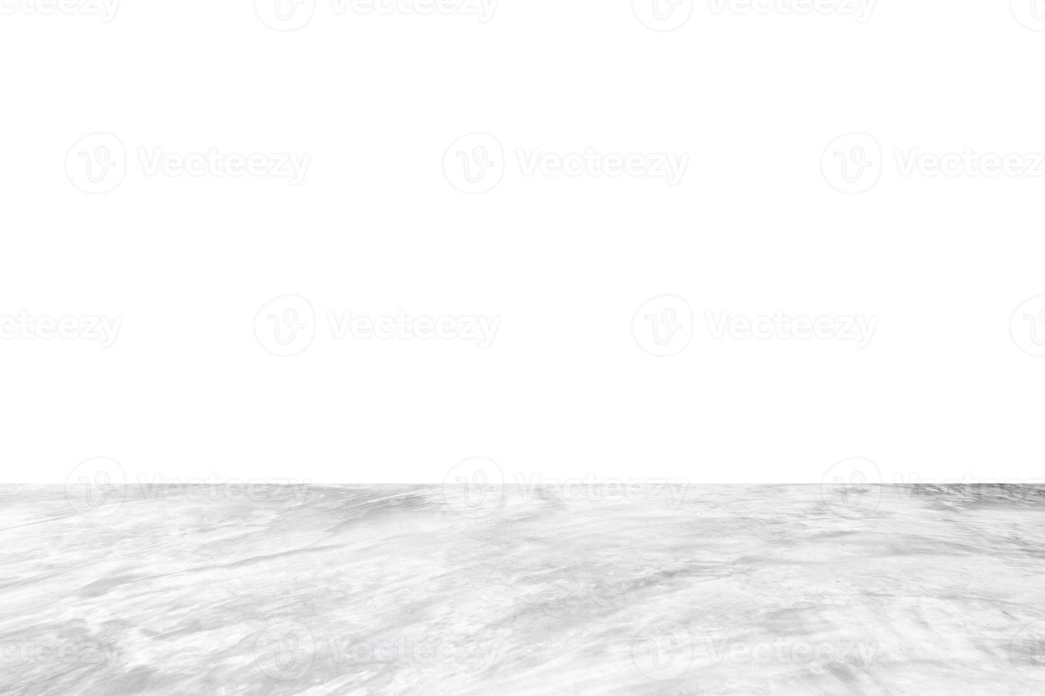 Empty gray concrete floor isolated on white background photo