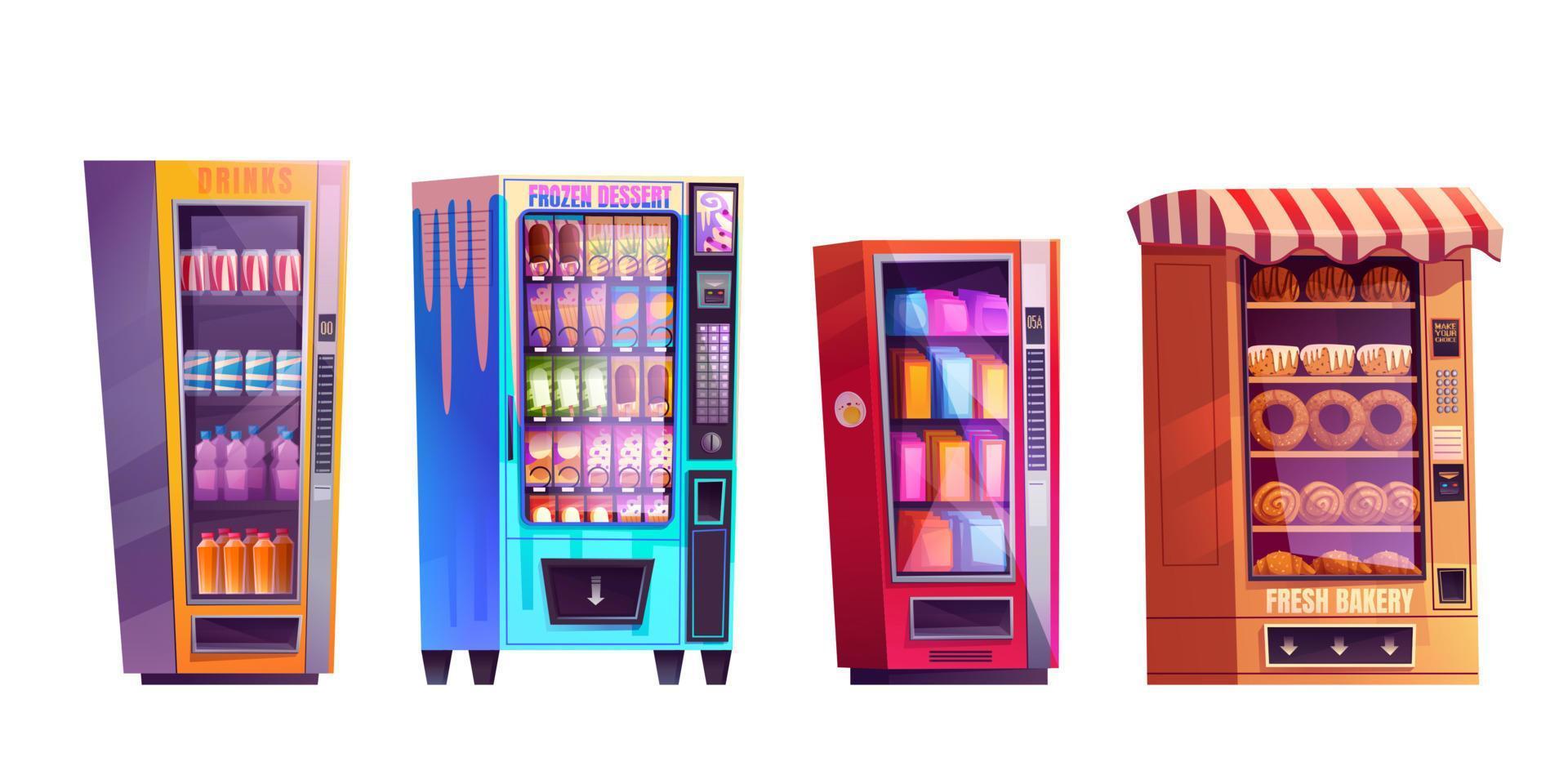 Vector vending machine with drink and snack food