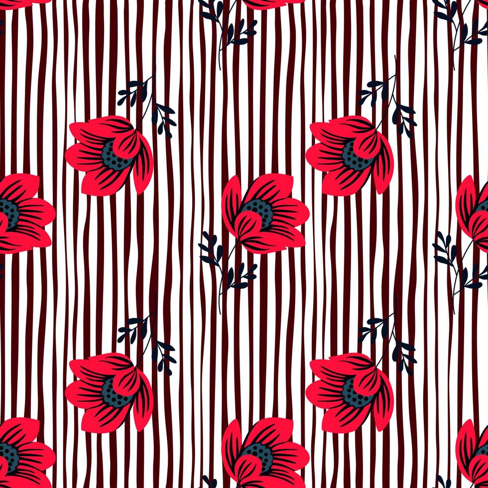 Romantic flower seamless pattern. Elegant floral endless background. Abstract stylized botanical illustration. vector