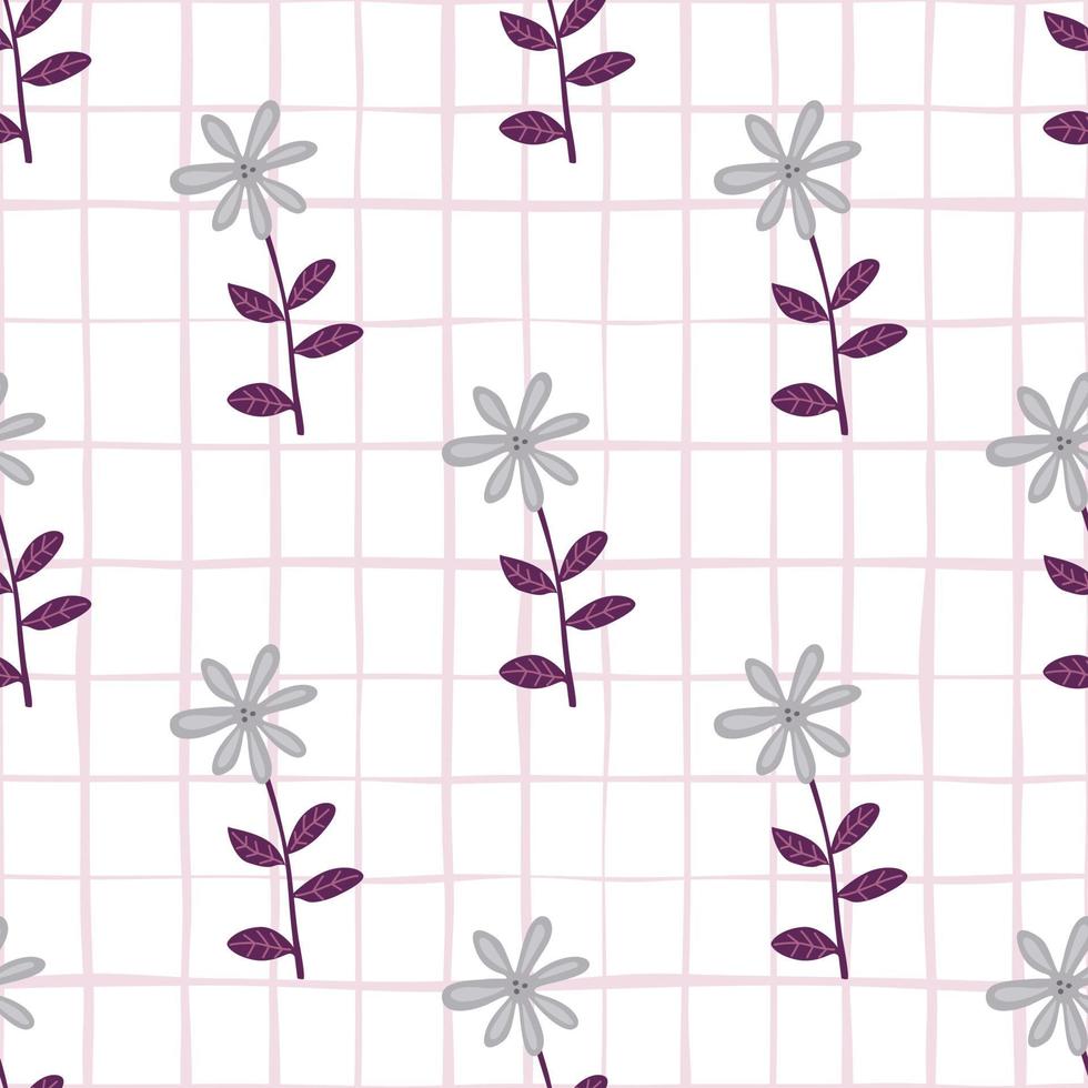 Cute flower seamless pattern. Naive art style. Hand drawn floral endless background. vector