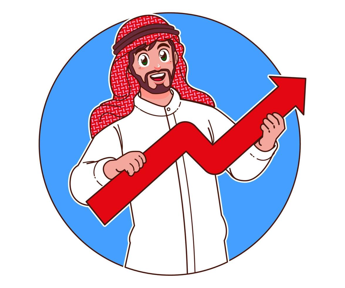 business man saudi arabia business presentation, carrying business chart vector