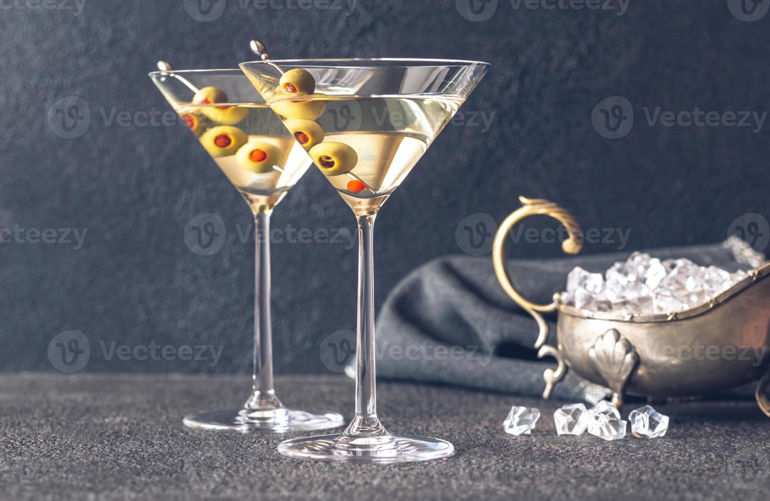 Two glasses of martini cocktail photo