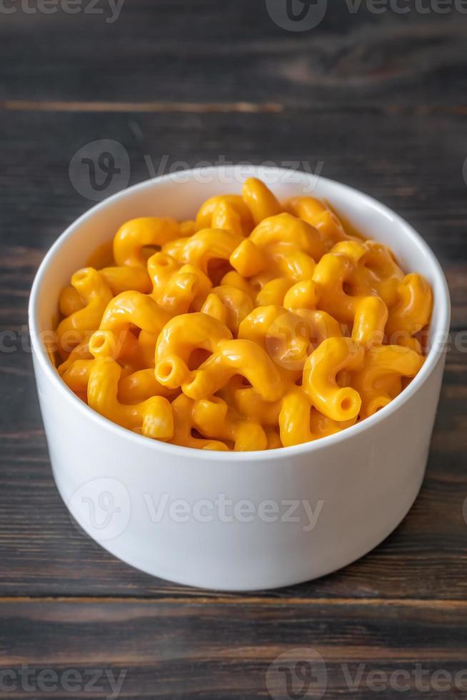 Bowl of macaroni and cheese photo