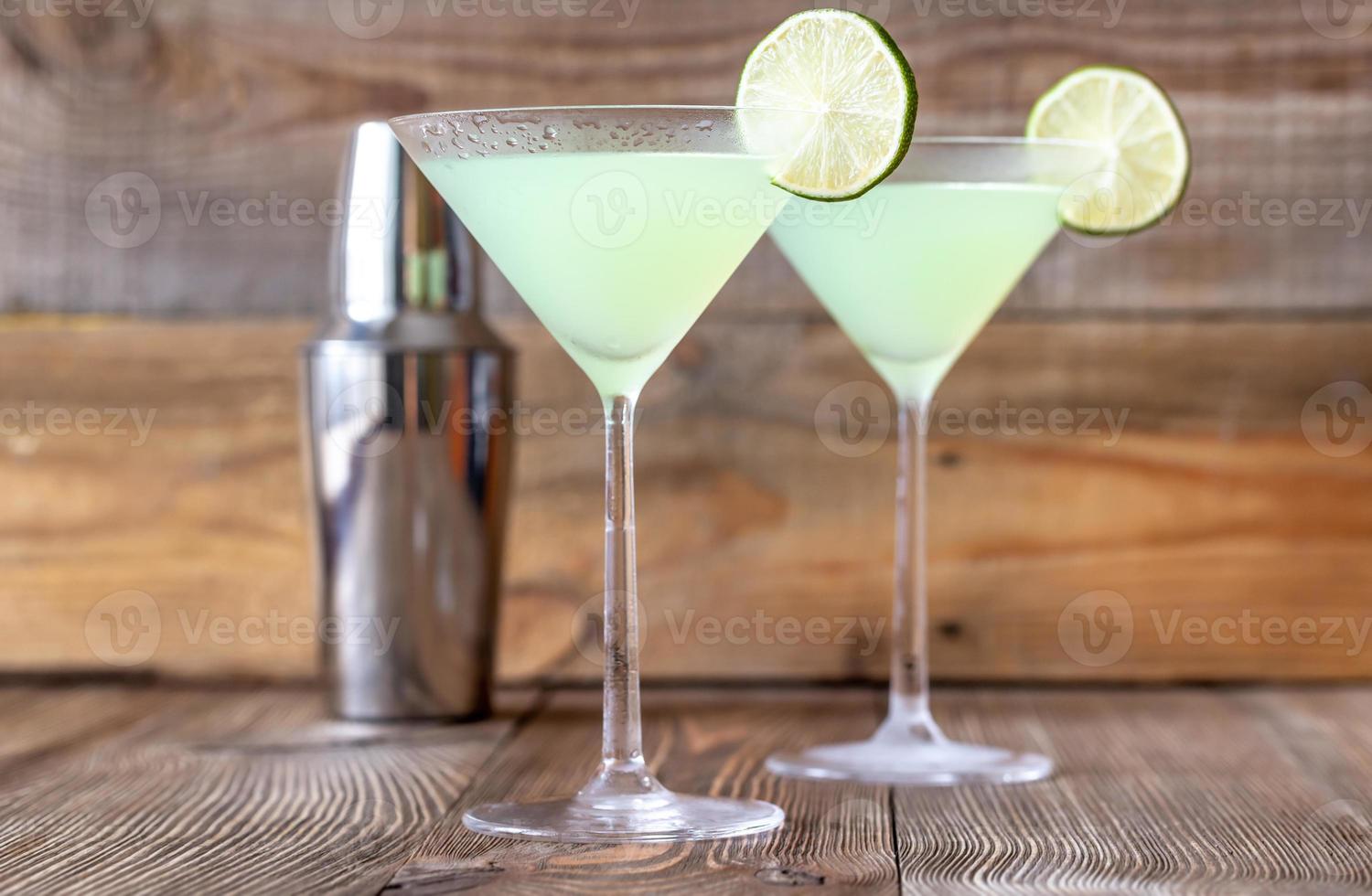 Glasses of classic daiquiri cocktails photo