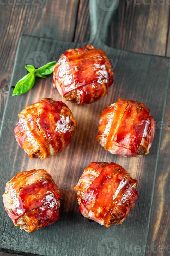 Bacon wrappped meatballs photo