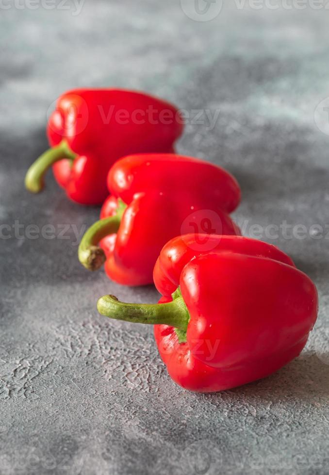 Fresh red peppers close up photo