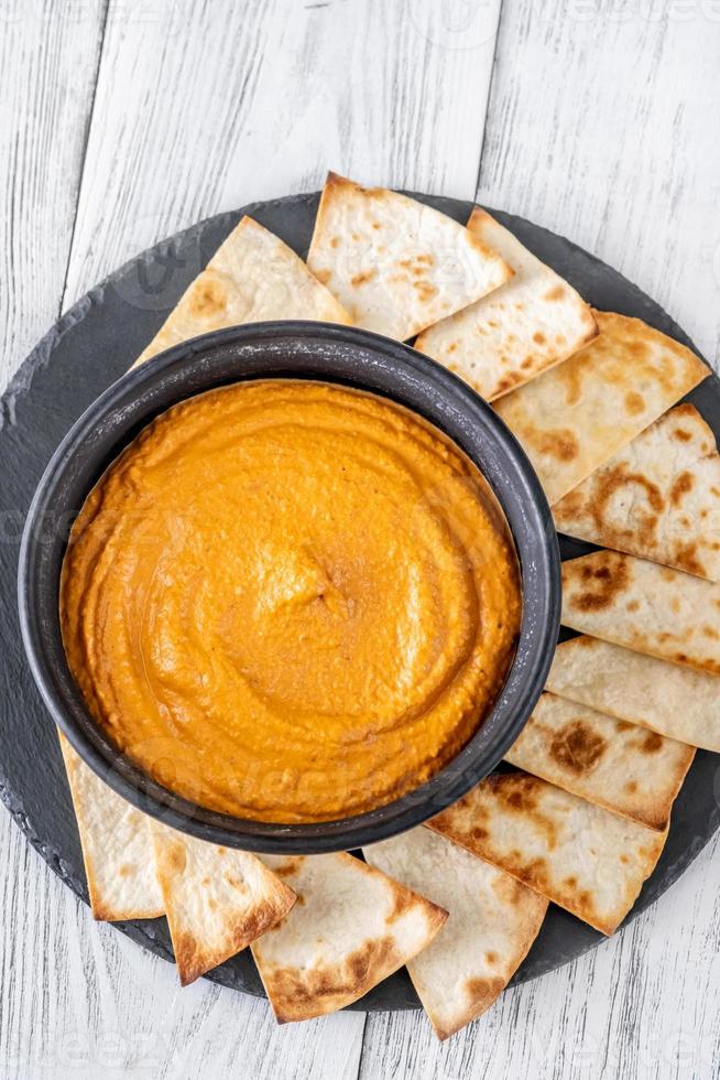 Classic Muhammara flat lay photo