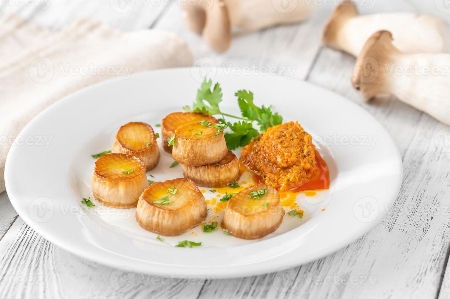 King oyster mushroom scallops photo