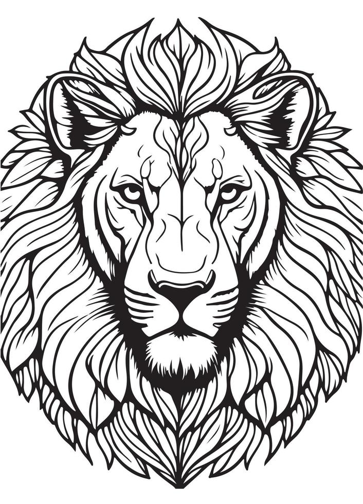 Lion.Mascot .Vector illustration mandala for vinyl cutting vector