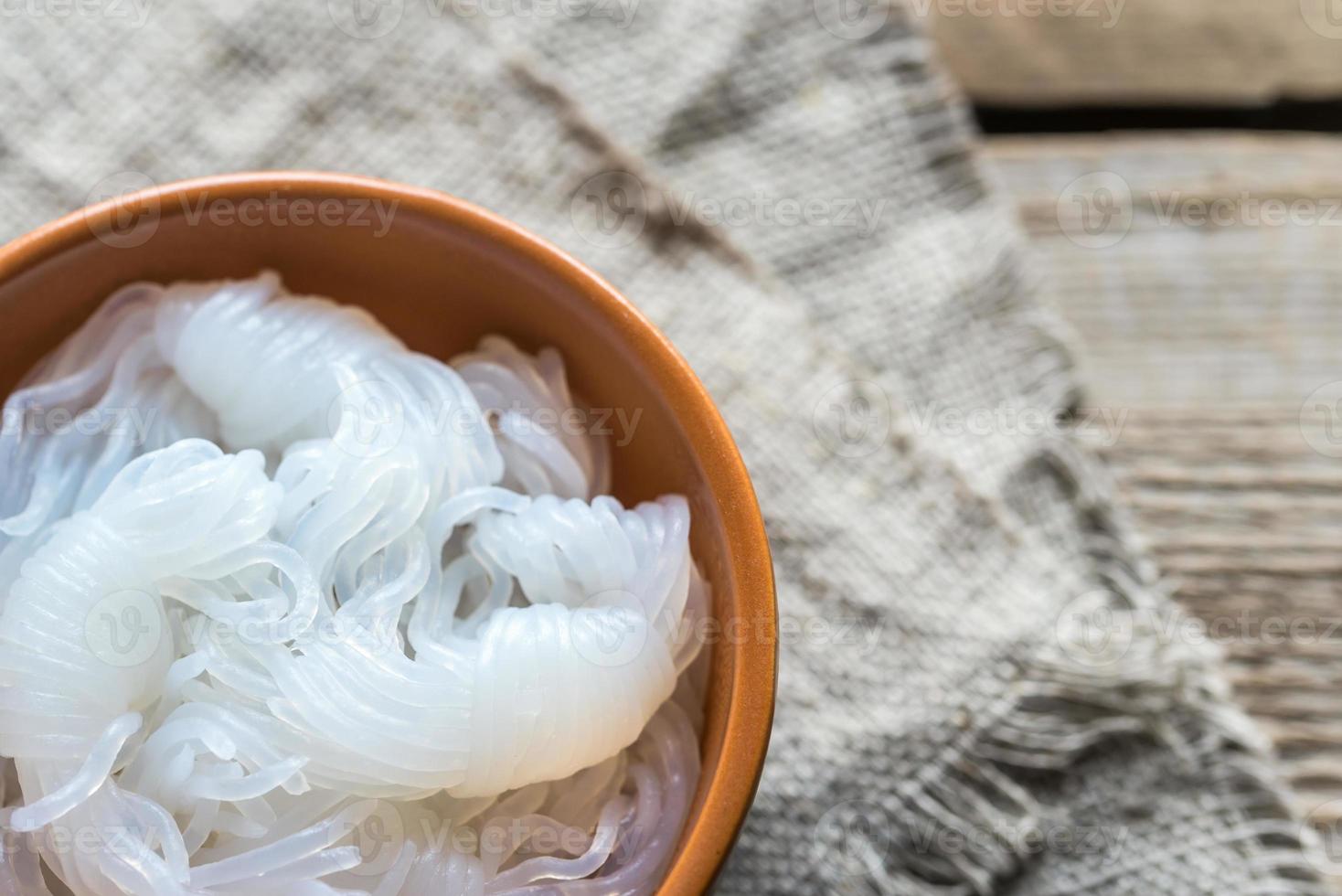 Bowl of shirataki noodles photo