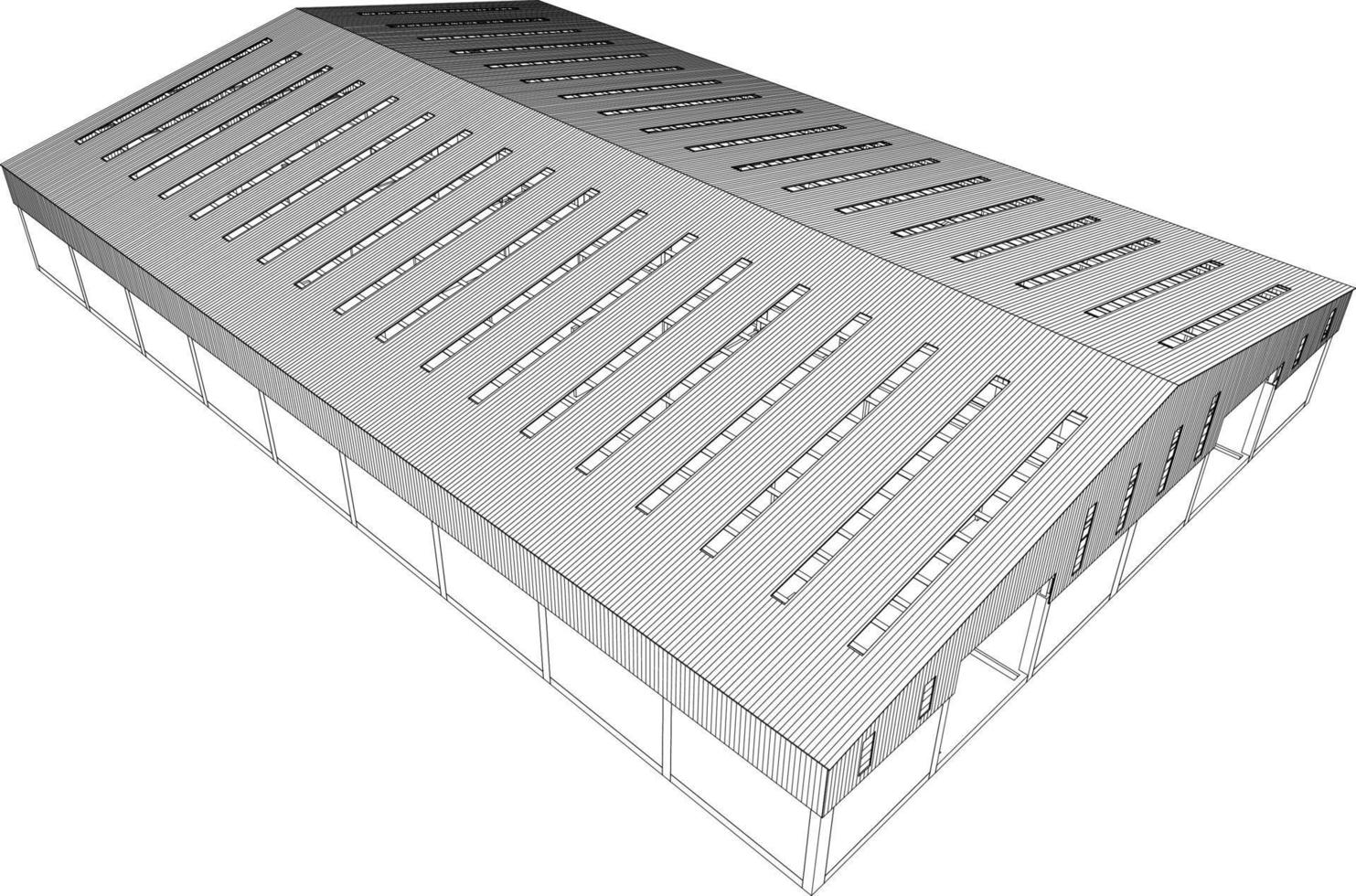 3D illustration of building project vector