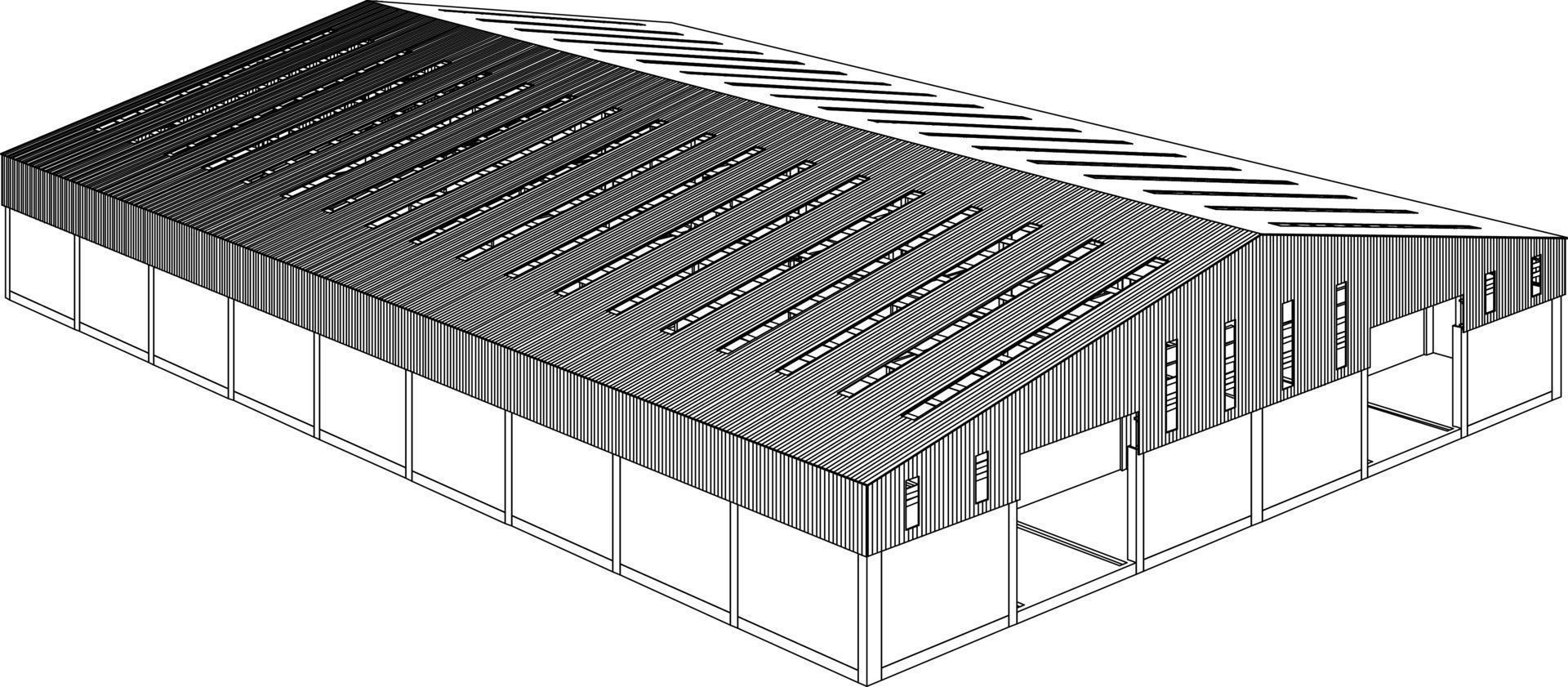 3D illustration of building project vector