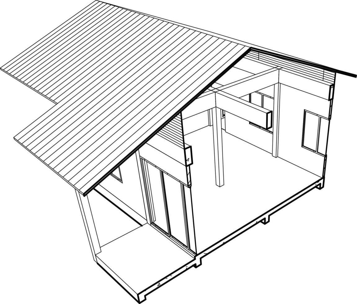 3D illustration of industrial building vector