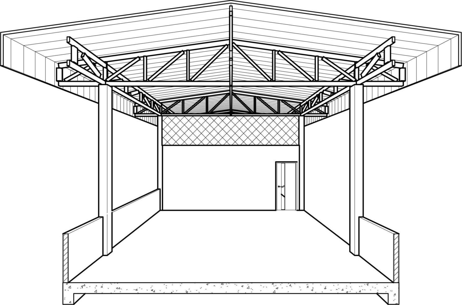 3D illustration of industrial building vector