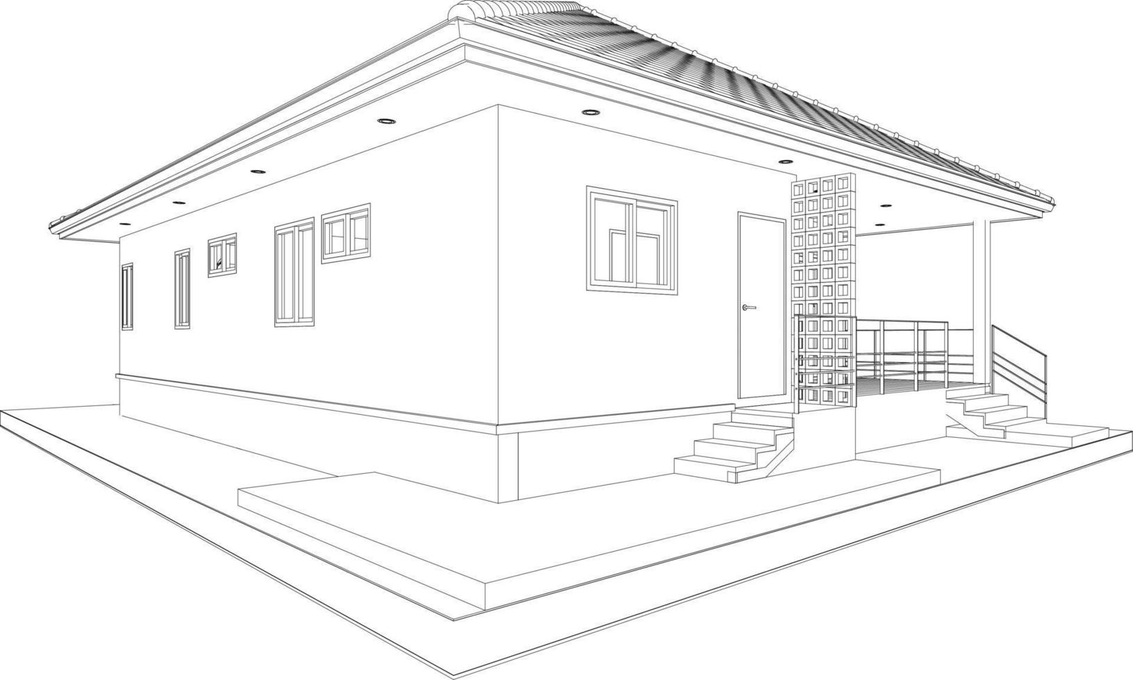 3D illustration of residential project vector