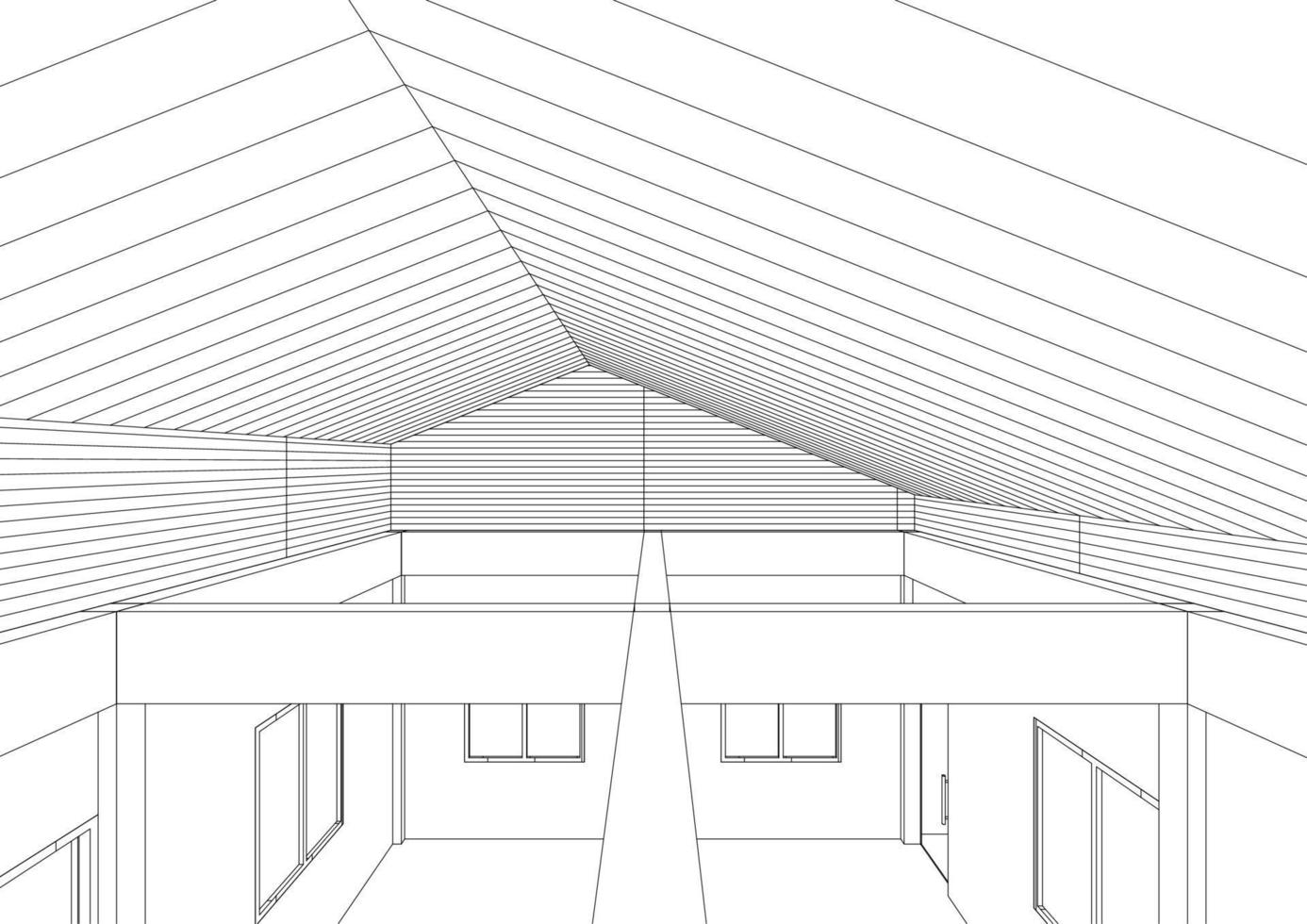 3D illustration of industrial building vector