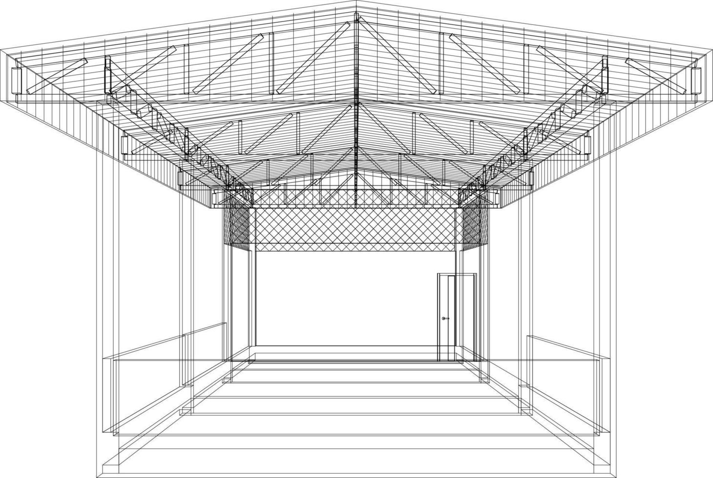 3d ilustración de industrial edificio vector