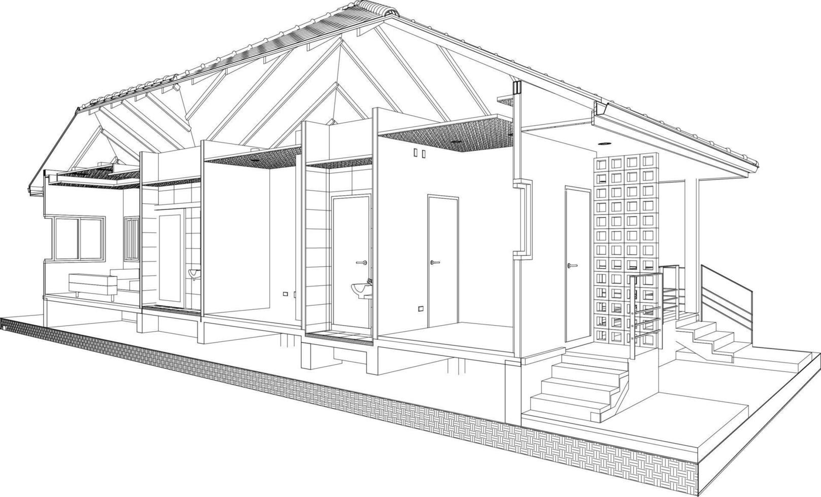 3D illustration of residential project vector